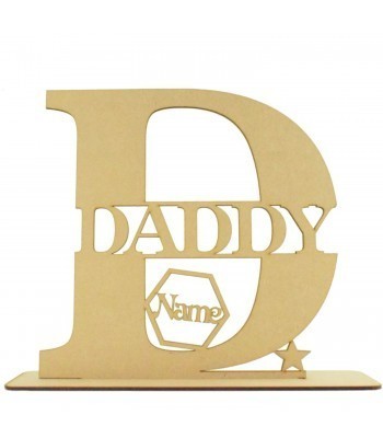 Laser cut Personalised Letter on a Stand with Personalised Hexagon Shapes
